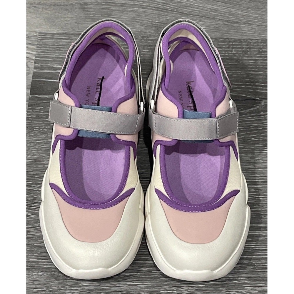Kate Spade Cloud Cut Out Pink Purple Sneaker Sandals Womens Size 8.5B New - Picture 2 of 7